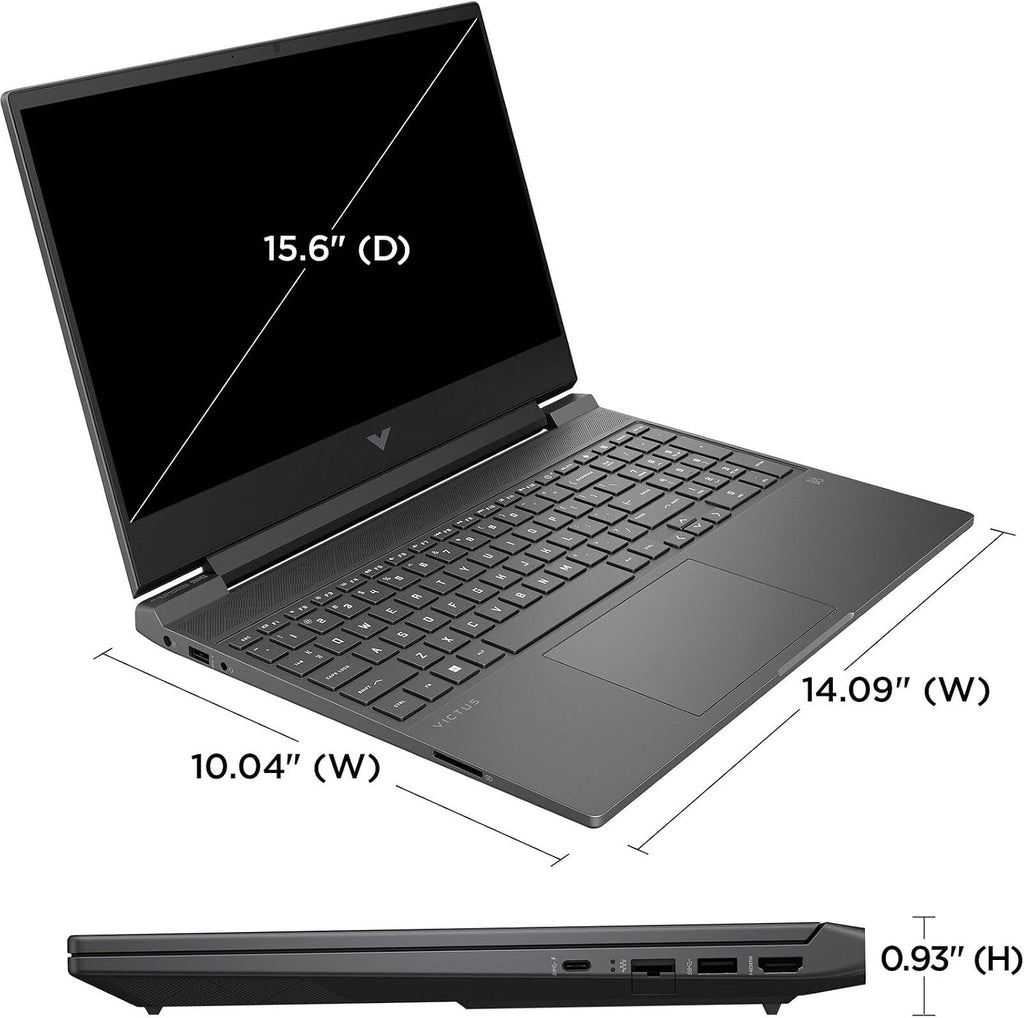 HP Victus 15.6' Full HD 144Hz Gaming Laptop | AMD Ryzen 5 7535HS | NVIDIA GeForce RTX 2050 | 8GB RAM DDR5| 512GB SSD | Backlit | Windows 11 Home | Bundle with 64GB USB Flash Drive, Mica Silver