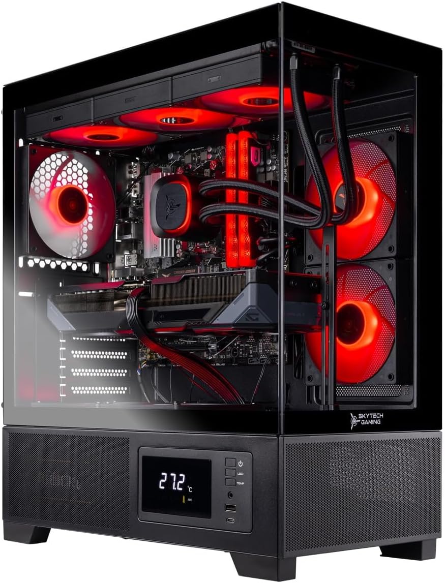 Skytech Gaming Azure 3 Plus Gaming PC, Intel i5 14400F 2.5GHz, NVIDIA RTX 5070 12GB, 1TB Gen4 NVMe SSD, 16GB DDR5 RAM 6000, 850W Gold ATX 3 PSU, 360 ARGB AIO, Wi-Fi, Win 11, Desktop