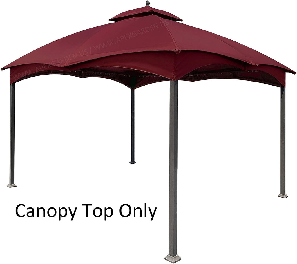 APEX GARDEN Replacement Canopy Top for Lowe's Allen Roth 10X12 Gazebo #GF-12S004B-1 (Burgundy)