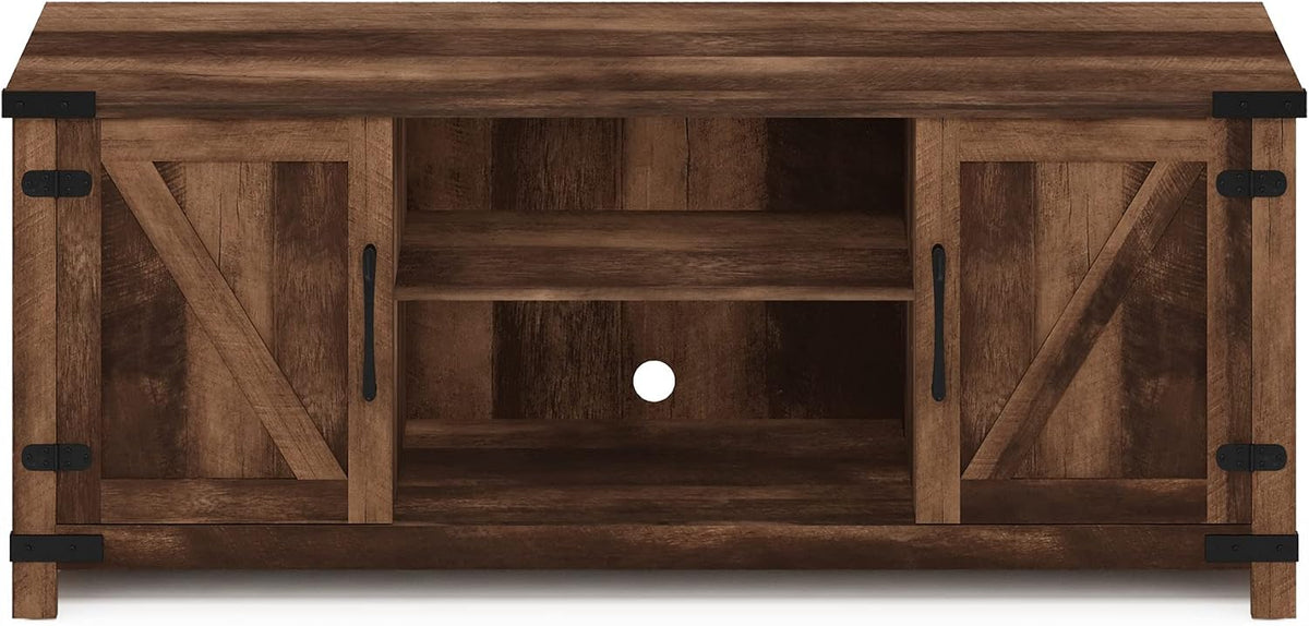 Furinno Cabinet Stand with Storage for TV up to 65 Inch, 70 Inch, Rustic Brown
