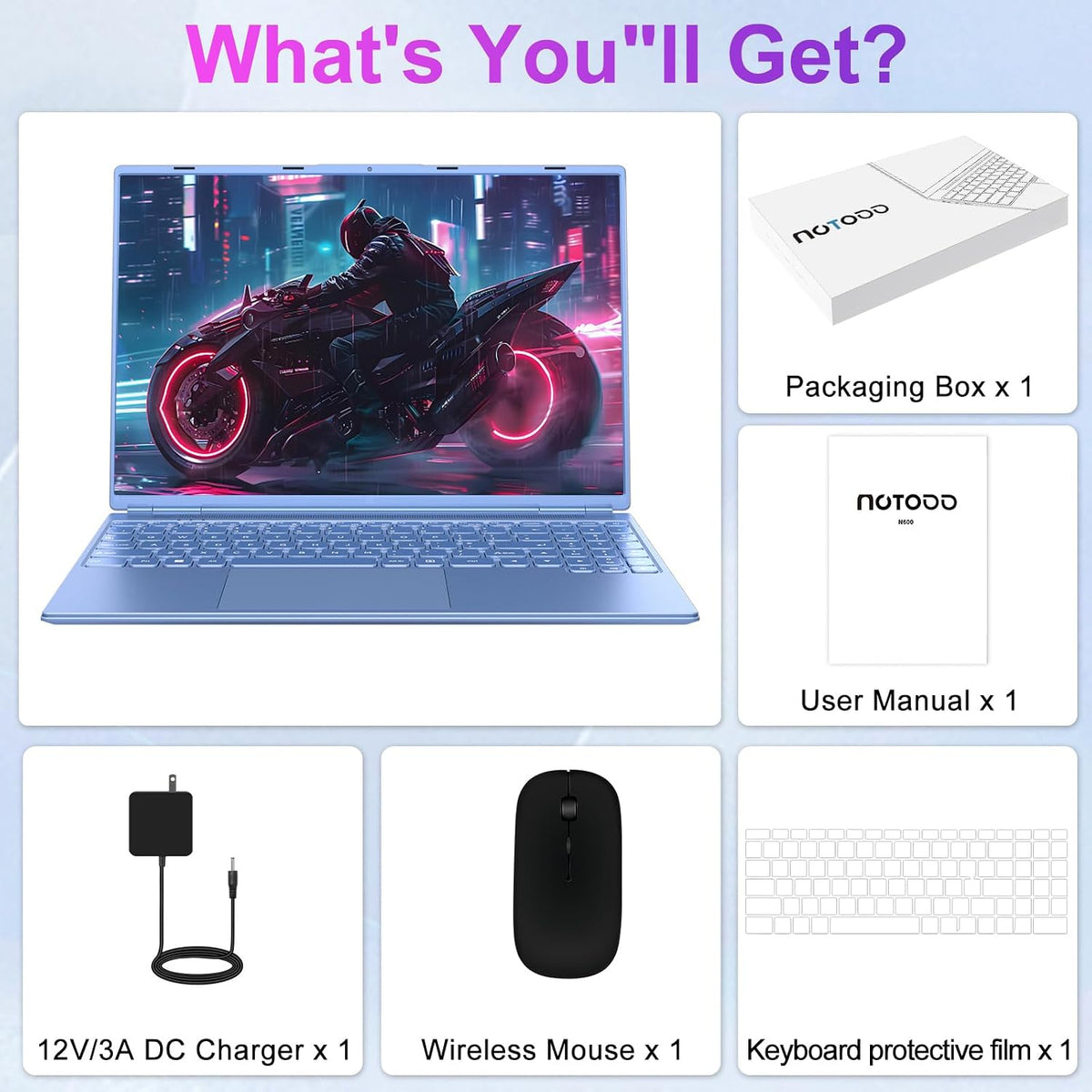 2025 16 Inch Gaming Laptop N5095 (Up to 2.9 GHz) 12GB+512GB SSD Support 1TB Expand Win 11 Laptops 1920 * 1200 FHD Screen 5G WiFi BT 4.2 Webcam Cooling Fan Numeric Keypad-Blue
