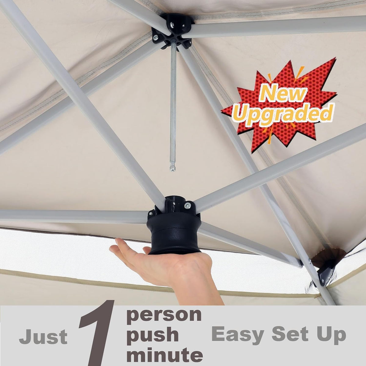 COBIZI 12x12 Pop Up Gazebos On Clearance - Upgrade Easy Up Metal Outdoor Gazebo Waterproof - Portable Gazebo with Mosquito Nettings, 4 Ropes 8 Stakes and Carry Bag for Patio Garden(Dark Gray)
