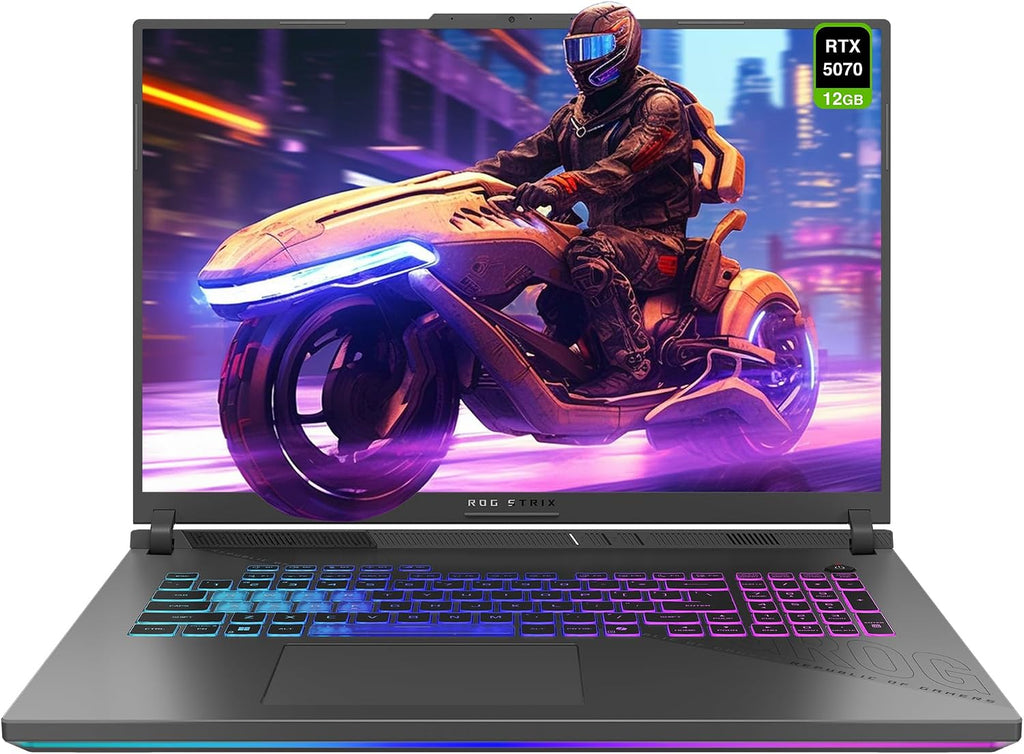 ASUS ROG Strix G18 Gaming Laptop, AMD Ryzen 9-9955HX, 64 GB DDR5 RAM, 1 TB PCIe SSD, 18' 2.5K (2560x1600) 240Hz Display, Nvidia G-Force RTX 5070, 4-Zone RGB Keyboard, W11 Home, Eclipse Gray