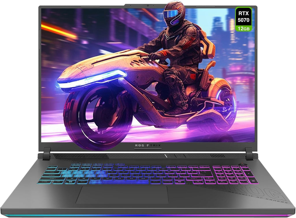 ASUS ROG Strix G18 Gaming Laptop, AMD Ryzen 9-9955HX, 64 GB DDR5 RAM, 4 TB PCIe SSD, 18' 2.5K (2560x1600) 240Hz Display, Nvidia G-Force RTX 5070, 4-Zone RGB Keyboard, W11 Home, Eclipse Gray