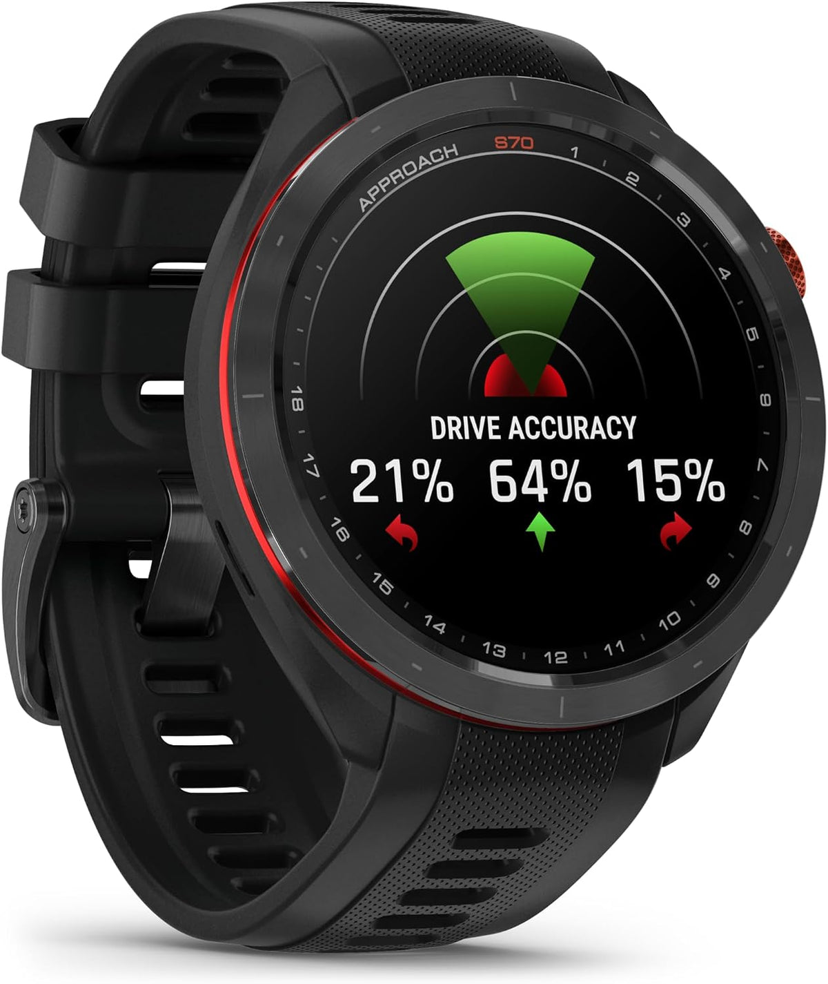 Garmin Approach® S70-47 mm Black Ceramic Bezel with Black Silicone Band (Refurbished)