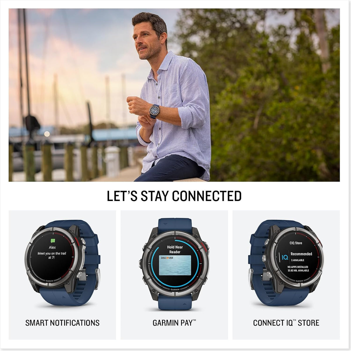 Garmin® quatix® 8, 51 mm, Marine GPS Smartwatch, Bright AMOLED Display, Chartplotter Controls, Built-in Flashlight, 24/7 Health & Wellness Features