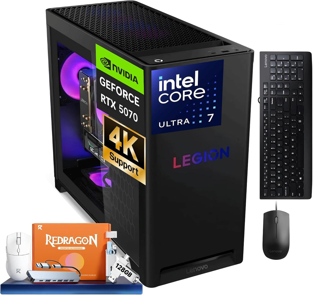 Lenovo Legion Tower 5i Gen 10 Gaming Desktop PC, Intel 20 Cores Ultra 7 265F, NVIDIA GeForce RTX 5070 12GB GDDR7, 32 GB DDR5 5600MHz, 2 TB PCIe SSD, Windows 11 Pro, W/Accessories
