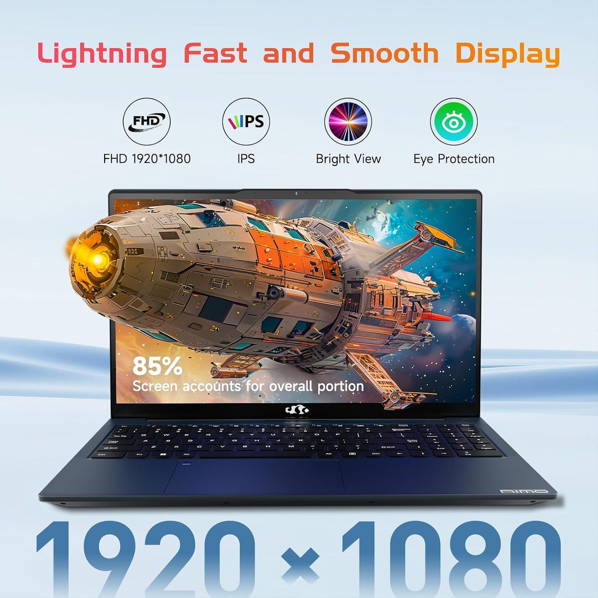 NIMO 15.6 IPS-FHD-Laptop, 16GB RAM 1TB SSD Intel Pentium Quad Core N100, Backlit Keyboard Fingerprint (Beat to i3-1115G4 Up to 3.4GHz) Computer for Student-Home WiFi 6 BT5.2 Win 11