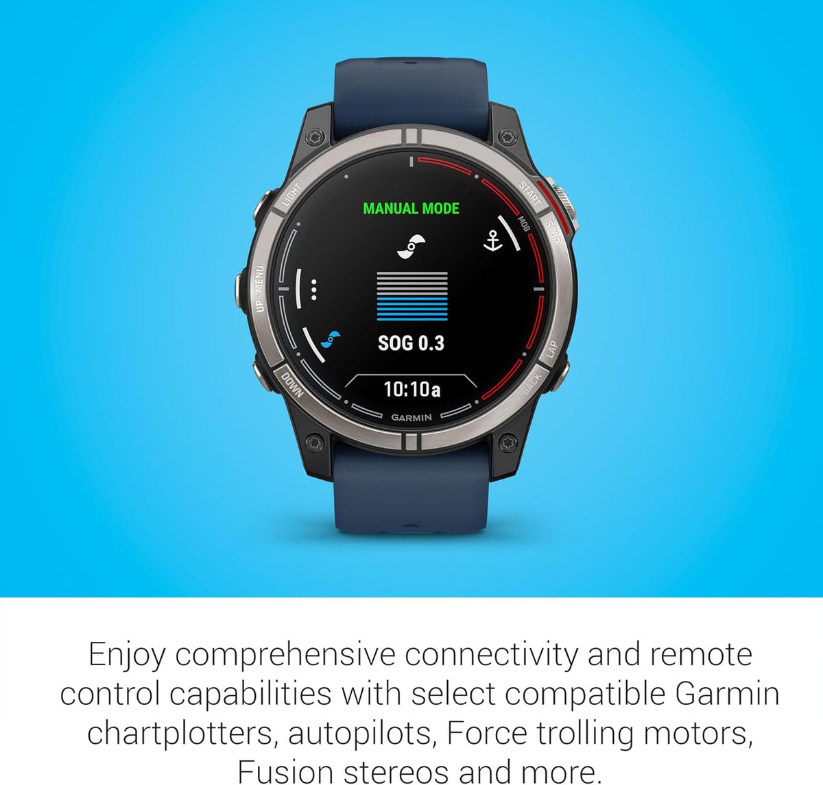 Garmin quatix® 7 Pro Premium GPS Marine Smartwatch with AMOLED Display, LED Flashlight, Sailing and Watersport Activities, Fish Forecast and Trolling Motor Control