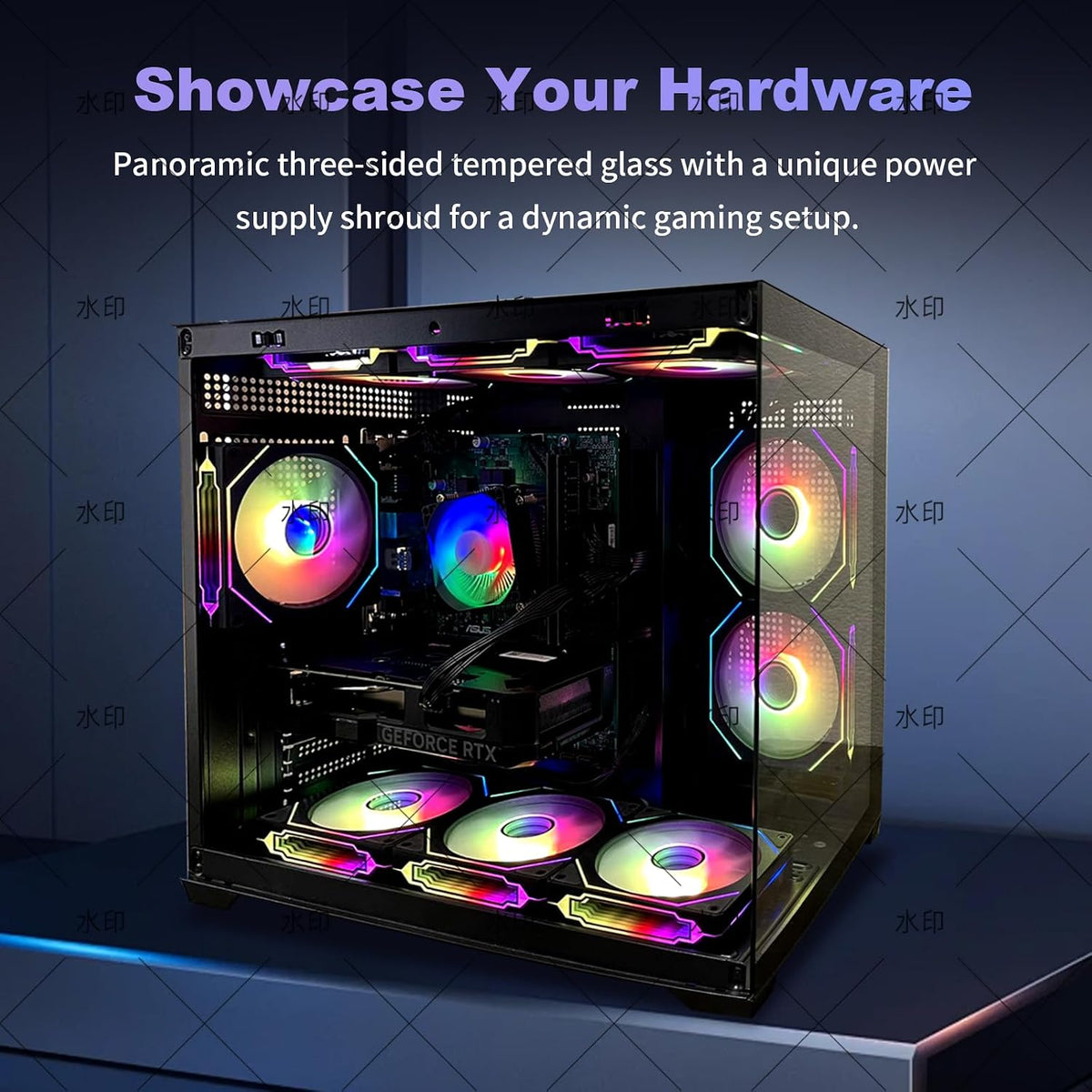 Gaming PC Desktop Computer – Ryzen 7 5800X up to 4.7GHz, GeForce RTX 4060 8GB GDDR6, 16GB DDR4 RAM, 1TB NVMe SSD, WiFi 6 & BT 5.4, 9× ARGB Fans, 650W PSU, Windows 11 Pro