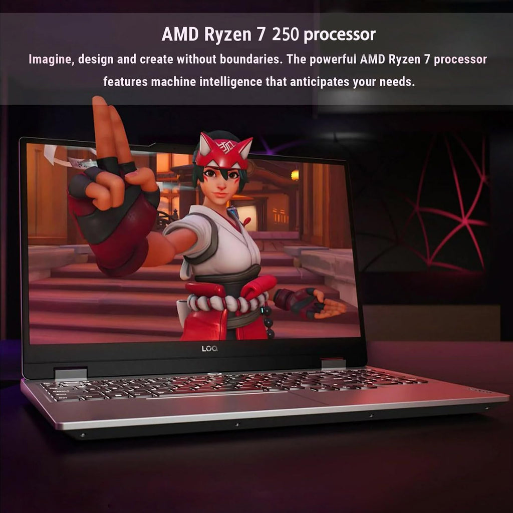 Lenovo LOQ RTX 5060 Gaming Laptop, 15.6' FHD 144Hz, AMD Ryzen 7 250, 16GB DDR5 RAM, 1TB PCIe M.2 SSD, Backlit Keyboard, Bundle with Laptop Cooler BDL, Wi-Fi 6, Windows 11 Home, Grey