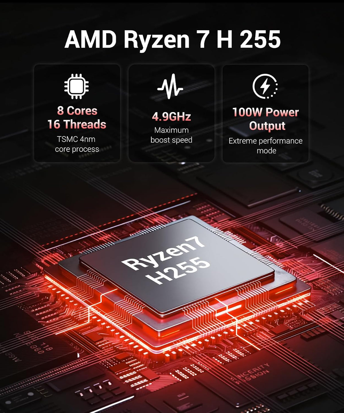 Gaming Laptop RTX 5060, 2560x1600 16in 240Hz 2.5K QHD+, AMD Ryzen 7 H 255 Processor (8C/16T, 4.9GHz), 8GB GDDR7 VRAM, 16GB DDR5 512GB SSD (96GB RAM Expandable), Backlit Keyboard, Metal Design