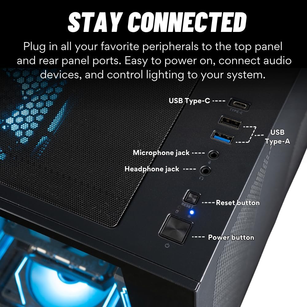 Panorama RTX 5080, 24-Core i9-13900KF, 32GB DDR5 RAM, 2TB Gen4 NVMe SSD, Liquid Cooled Gaming Desktop PC w/Windows 11 Pro, 3-Year Warranty, RGB Keyboard+Mouse, RJ45, Internal Wi-Fi 6E, 3X DP & HDMI