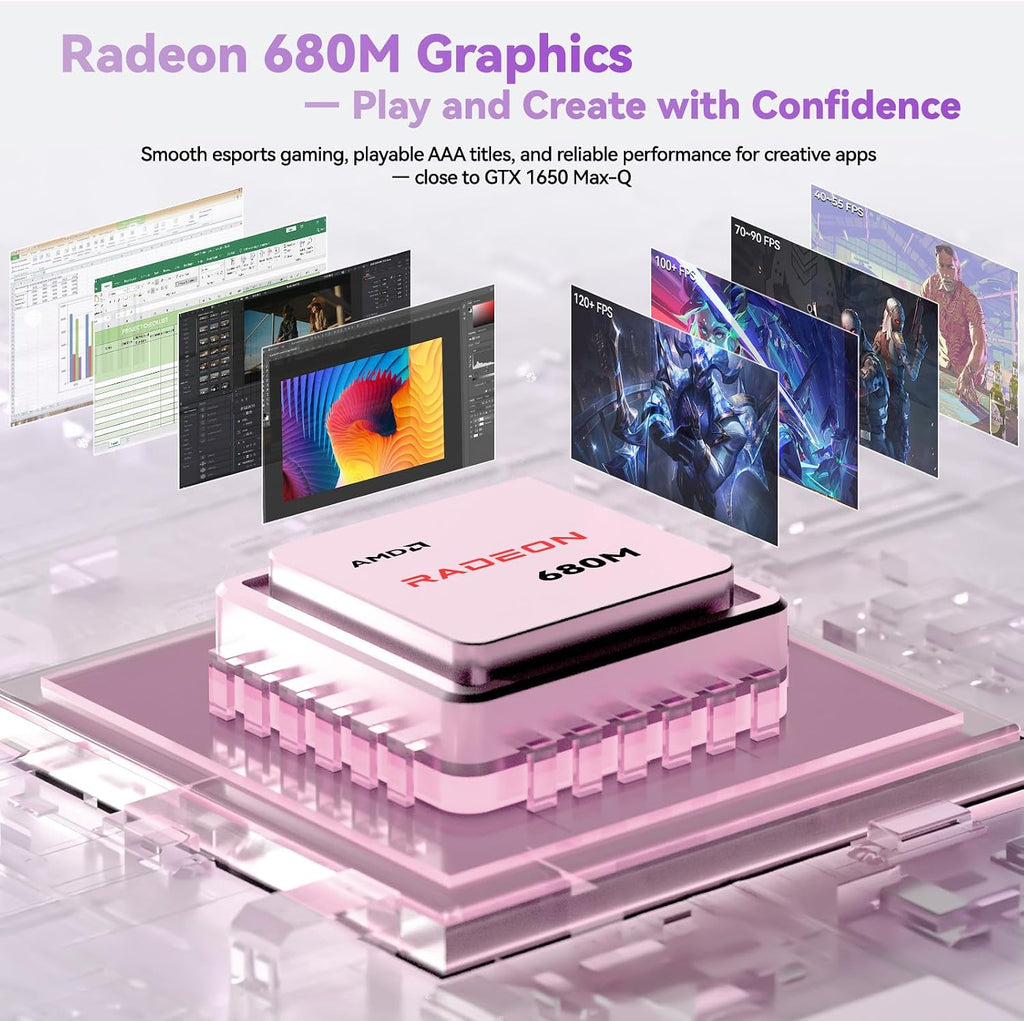 NIMO 17.3' FHD Gaming Laptop – AMD Ryzen 7 7735HS 8-Core/16-Thread, Radeon 680M Graphics, 16GB DDR5, 1TB NVMe SSD, Light Gaming & Esports Ready, Backlit Keyboard, Fingerprint Unlock, 100W PD Type-C