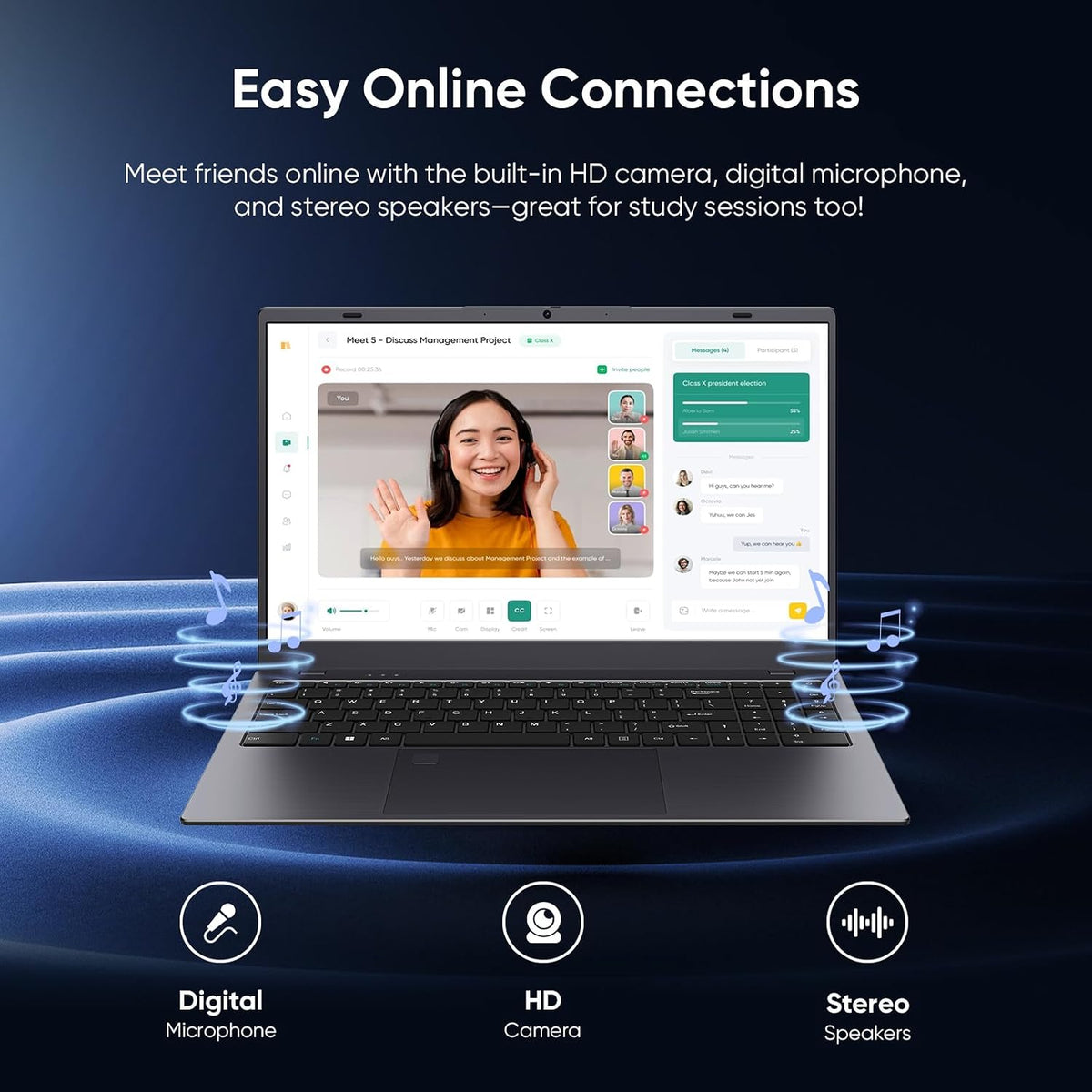 Coolby 15.6inch Laptop, 12GB RAM/256GB SSD, 1920x1080 IPS Display, Intel N95(Beats N5095) Quad Core Laptop Computer, Support Fingerprint, WiFi 5, BT