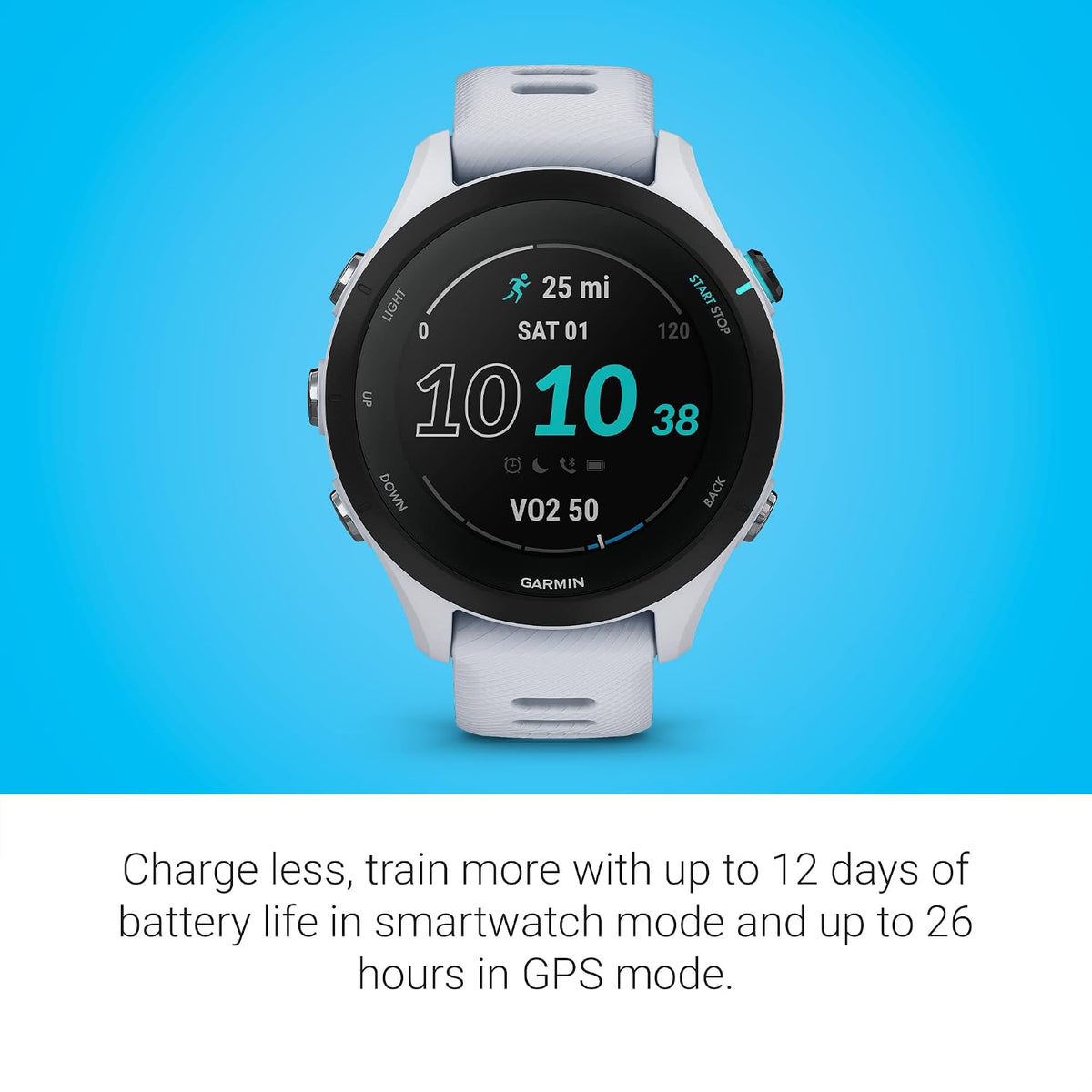 Garmin Forerunner® 255S Music, Smaller GPS Running Smartwatch with Music, Advanced Insights, Long-Lasting Battery, Whitestone (Renewed)