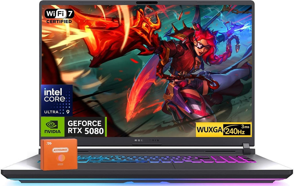 ASUS ROG Strix G18 (2025) Gaming Laptop, NVIDIA RTX 5080 16GB GDDR7, Intel Ultra 9 275HX(Up to 5.4GHz), 18' 240Hz 2.5K Premium Rog Nebula Display, WiFi 7, 32 GB DDR5 RAM, 2 TB SSD, Windows 11 Pro