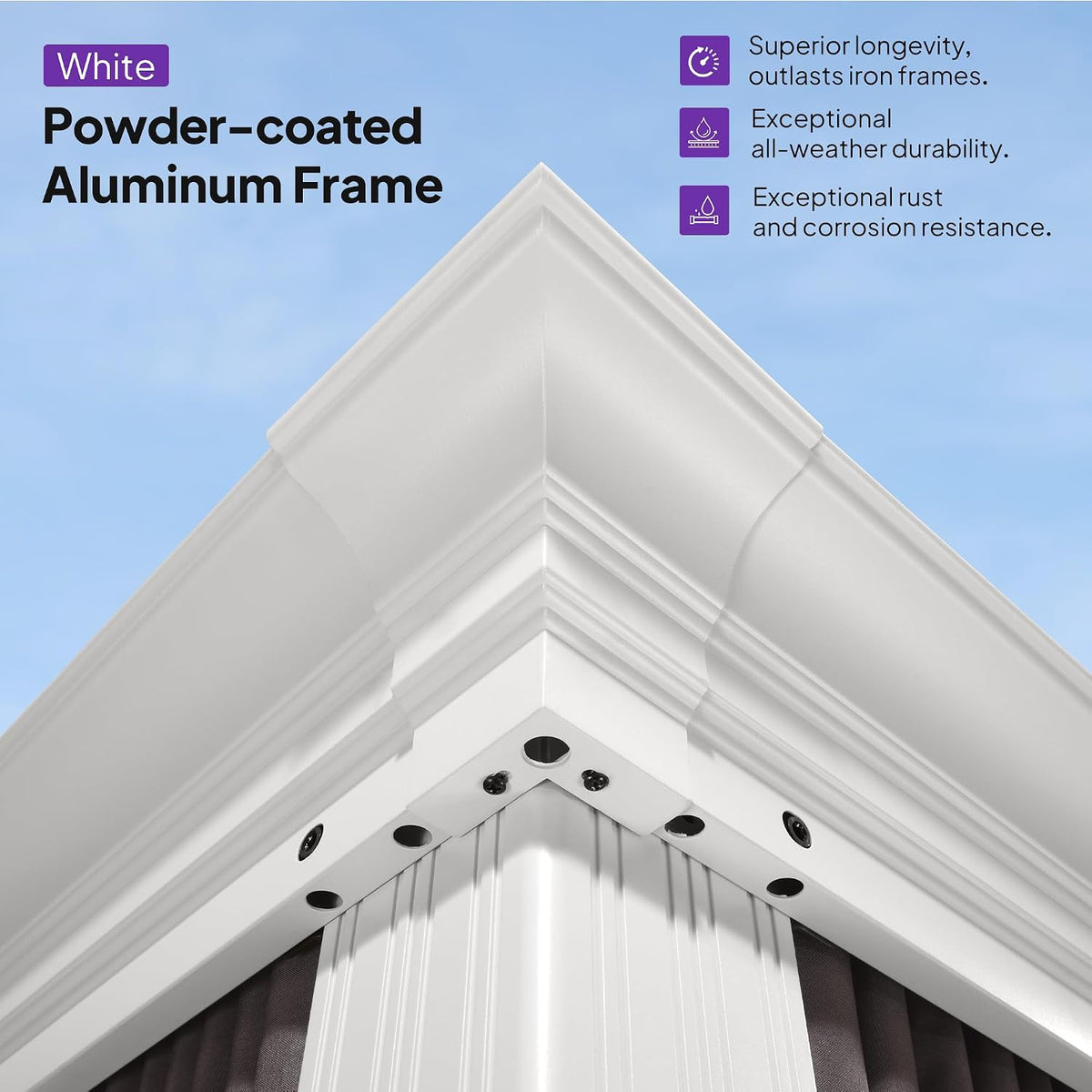 PURPLE LEAF 14' X 28' Hardtop Gazebo with Double Galvanized Steel Roof Awning and Upgrade Curtain for Patio Lawn and Garden, Grey