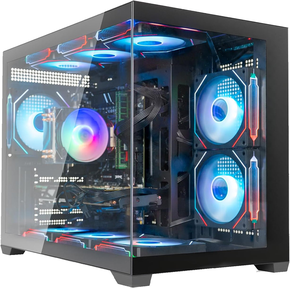 Gaming PC Desktop Computer – Ryzen 7 5800X up to 4.7GHz, GeForce RTX 4060 8GB GDDR6, 16GB DDR4 RAM, 1TB NVMe SSD, WiFi 6 & BT 5.4, 9× ARGB Fans, 650W PSU, Windows 11 Pro
