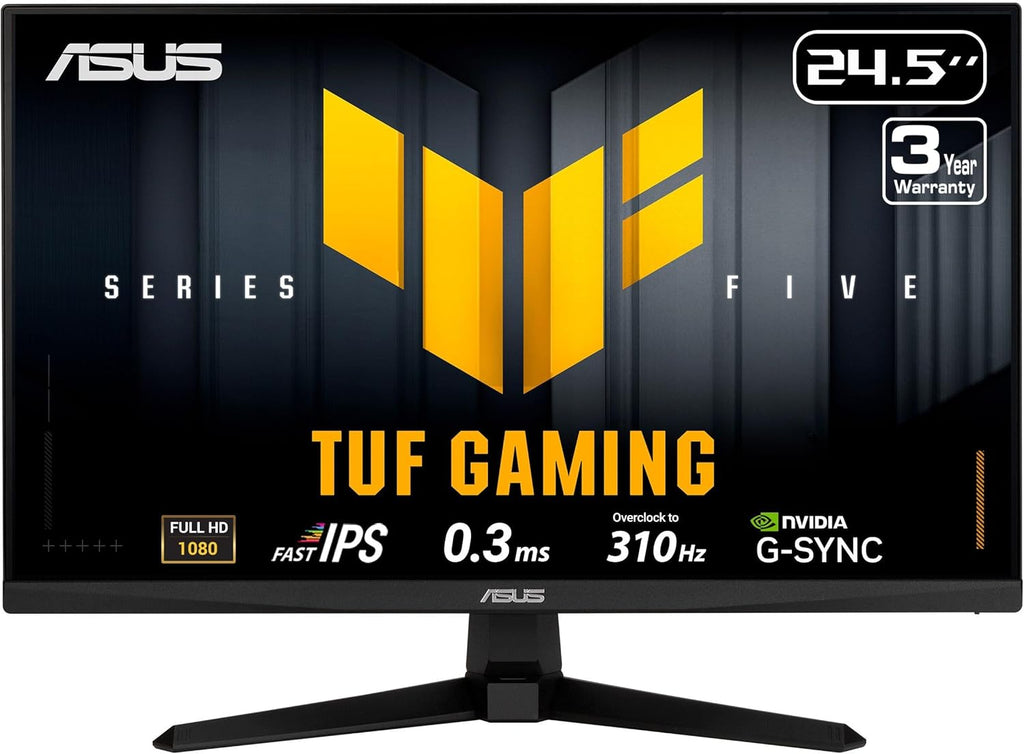 ASUS TUF Gaming Series 5 24.5' 1080P Monitor (VG259QMR5A) - Fast-IPS, 310Hz, 0.3ms, G-SYNC Compatible, FreeSync Premium, Extreme Low Motion Blur Sync, 99% sRGB, DisplayWidget, Gaming AI, 3 yr warranty