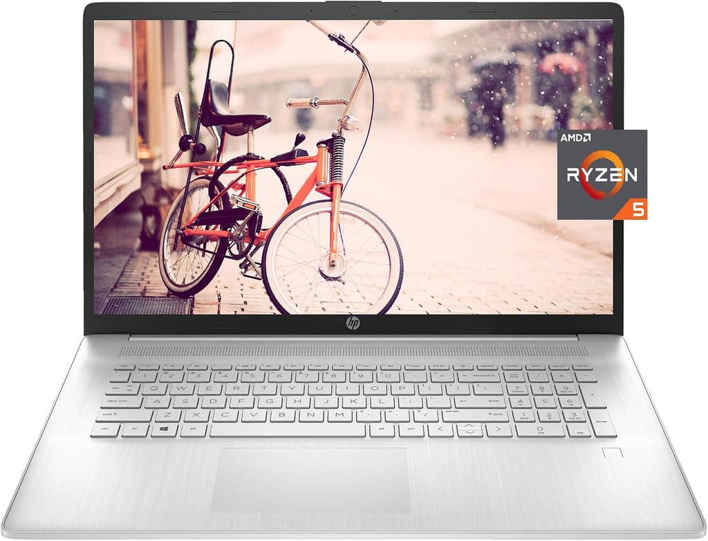 HP 17 Laptop, AMD Ryzen 5 5500U 6-core Processor, 16 GB RAM, 512GB SSD, 17.3-inch FHD(1920 x 1080) Anti-Glare IPS Display, Windows 11, Long Battery Life, 720p HD Webcam, Silver, W/GaLiMu