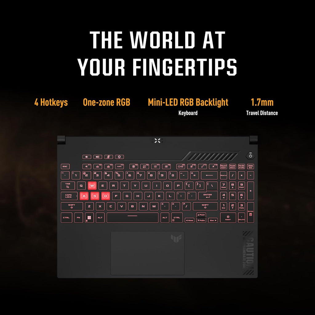 ASUS TUF Gaming A15 Gaming Laptop, 15.6' FHD 144Hz, 100% sRGB Display, GeForce RTX 4050, AMD Ryzen 7 7435HS, 16GB DDR5, 512GB PCIe SSD, Wi-Fi 6, Windows 11, FA507NUR-AS73