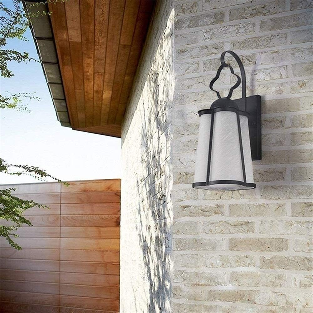 Fashion Wall Lamp E27 Aluminium Waterproof Rainproof Belt Lampshade Lawn Edge Courtyard Antirust Outdoor Lighting Fixture Street Lamp Garage Pavilion Decoration Villa Garden (Black) Indoor and O
