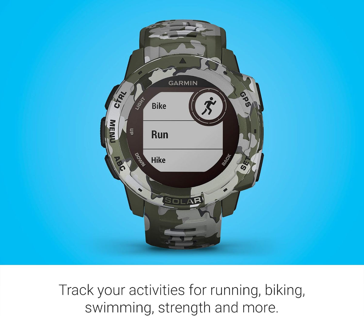 Garmin Instinct Solar, Rugged Outdoor Smartwatch with Solar Charging Capabilities, Built-in Sports Apps and Health Monitoring, Lichen Camo (Renewed)
