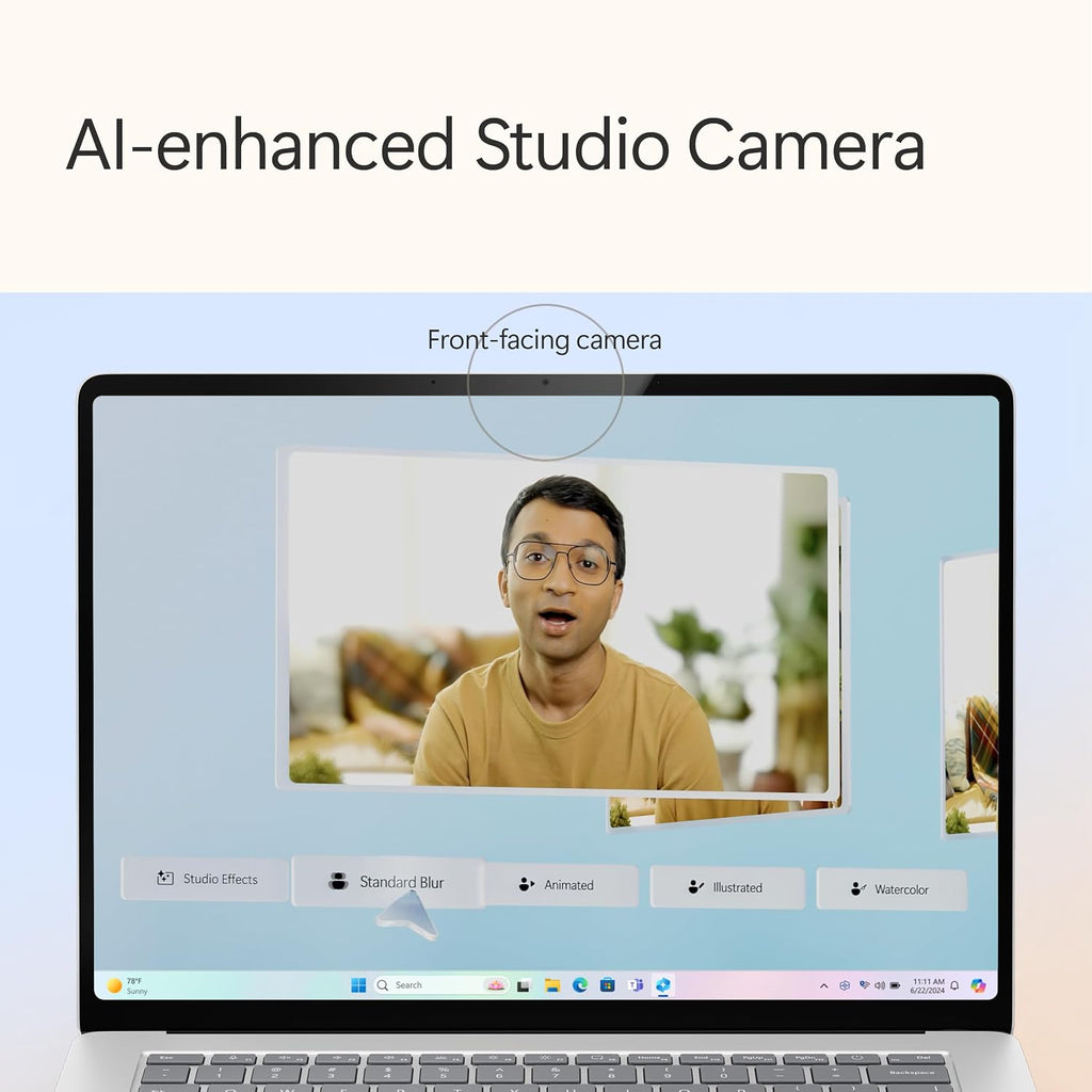 Microsoft Surface Laptop (2024), Windows 11 Copilot+ PC, 15' Touchscreen Display, Snapdragon X Elite (12 core), 16GB RAM, 1TB SSD Storage, Platinum