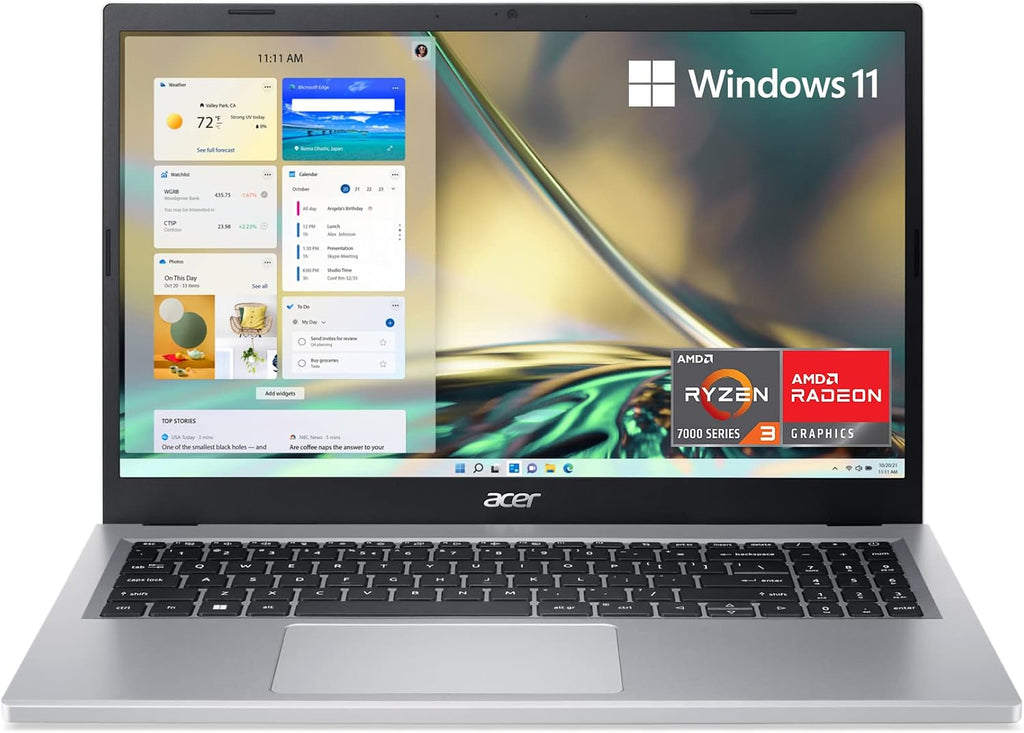 acer Aspire 3 A315-24PT-R08Z Slim Laptop | 15.6' Full HD IPS Touch Display | AMD Ryzen 3 7320U Quad-Core Processor | AMD Radeon Graphics | 8GB LPDDR5 | 256GB NVMe SSD, Silver