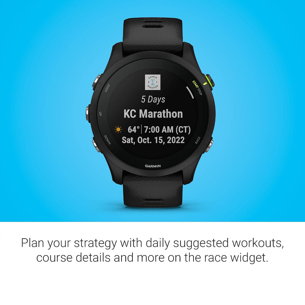 Garmin Forerunner 255 Music, GPS Running Smartwatch with Music, Advanced Insights, Long-Lasting Battery, Black (Renewed), 46 MM