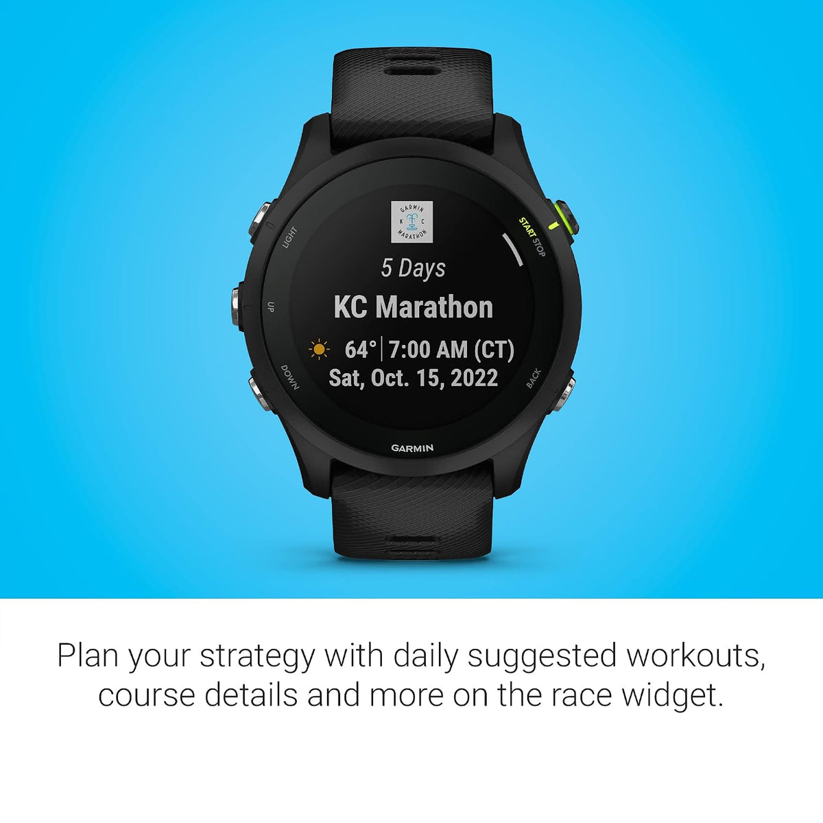 Garmin Forerunner 255 Music, GPS Running Smartwatch with Music, Advanced Insights, Long-Lasting Battery, Black (Renewed), 46 MM