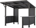 Kurapika 10' x 10'Hardtop BBQ Outdoor Gazebo,Waterproof Sloping Roof and Sturdy Steel Frame, Extended Bar Tops, Smoke-Venting Iron Canopy for Patio, Yard, Garden, for Familie Party