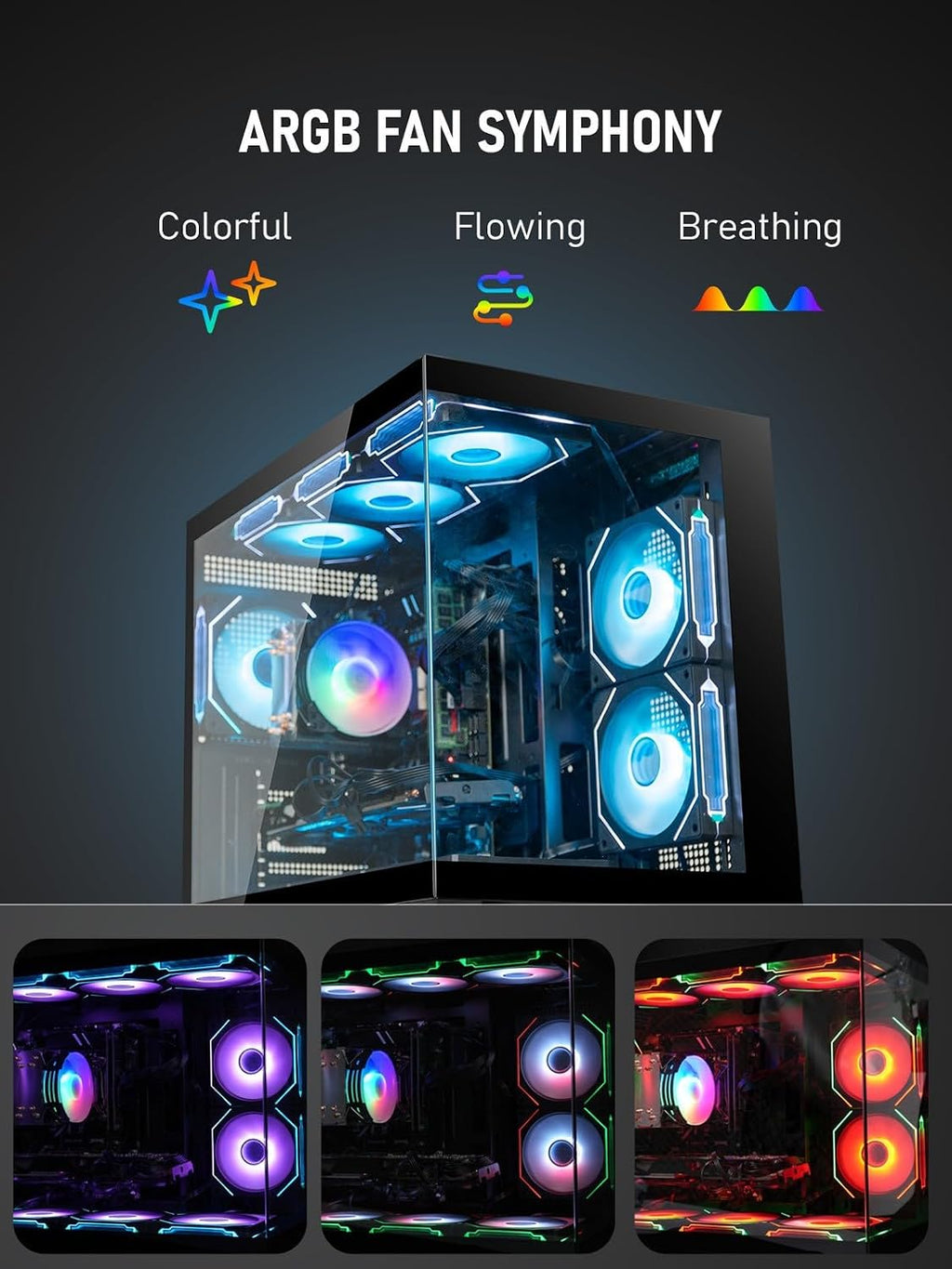 Gaming PC Computer Desktop – i7 Xeon E5 3.20 GHz 12-Core Processor, GeForce GTX1660 6GB, 16GB RAM, 512GB SSD + 1TB HDD, Wi-Fi 6 & Bluetooth 5.4, 9 ARGB Fans, Windows 11 Pro, 650W PSU