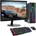HP Custom Built RGB Lights PC with 24 Inch Monitor ProDesk Desktop Computer Intel Core i5 6500 Quad-Core Processor 16GB RAM 512GB SSD Windows 11 Gaming Keyboard & Mouse (Renewed)
