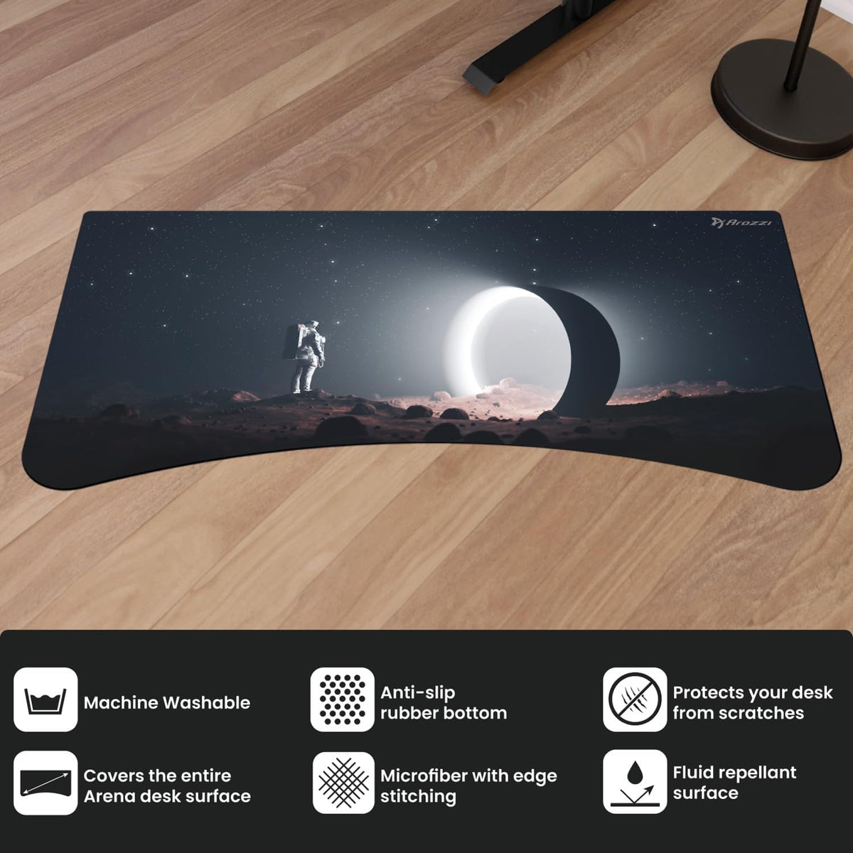 Arozzi Arena Gaming Desk Mat, Full Surface Custom Desk Pad, Interchangeable, Water Resistant & Washable Computer Desk Mouse Pad with Stitched Edges (D028)