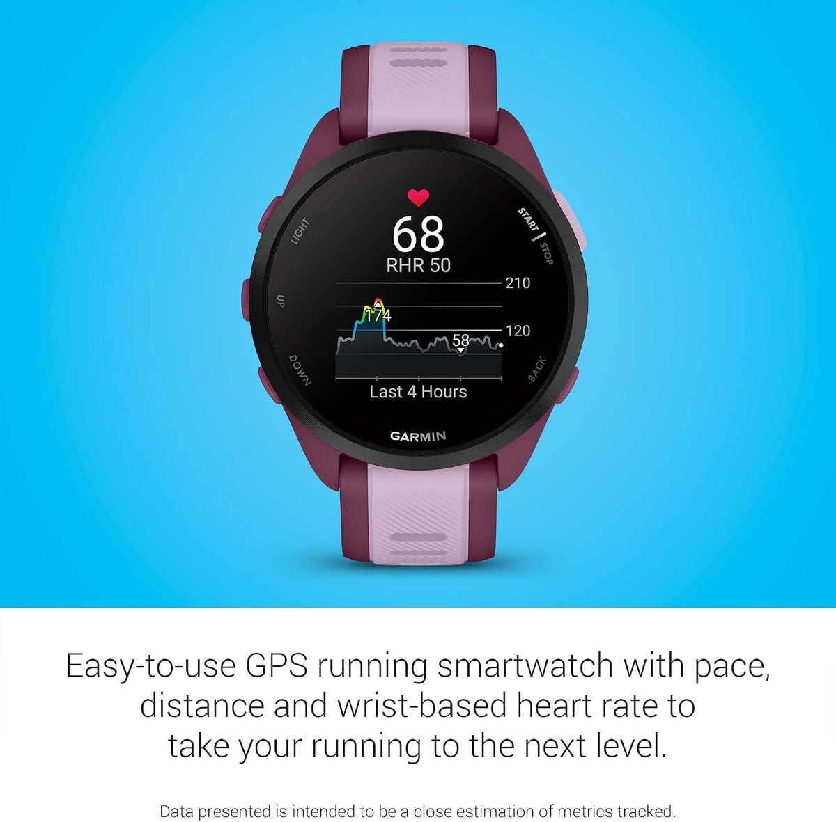 Garmin Forerunner 165 Music, Running Smartwatch, Colorful AMOLED Display, Training Metrics and Recovery Insights, Music on Your Wrist, Berry (Renewed)