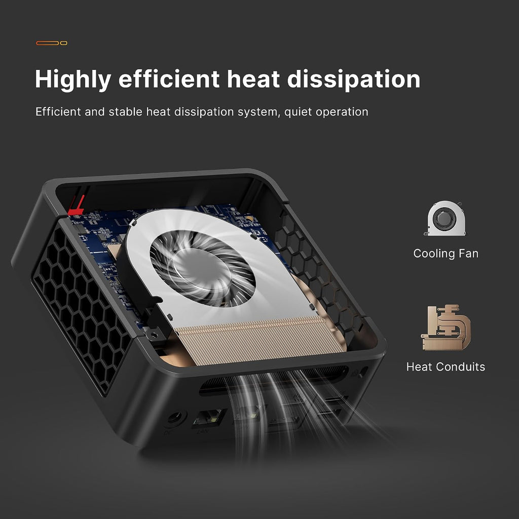 BOSGAME P4 Mini PC Desktop Computers, Ryzen 7 5825U, 32GB DDR4, 1TB M.2 2280 NVMe SSD, 11 Pro, Dual LAN 2.5G, Wi-Fi 6E, BT5.2, 4K Triple Display HDMI+DP+Type-C