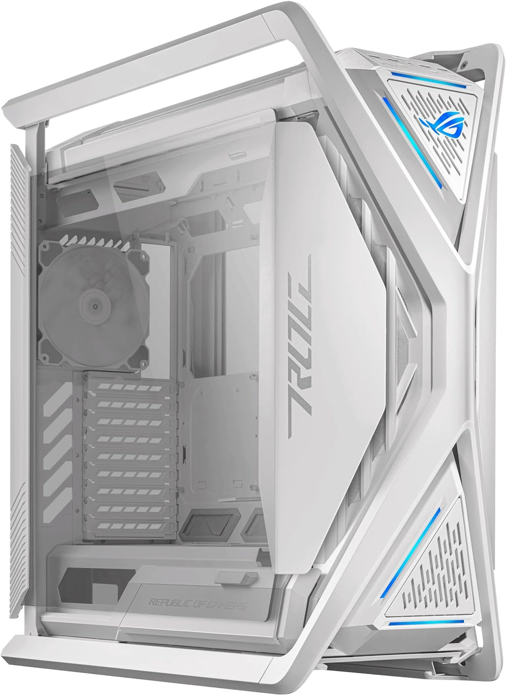 ASUS ROG Hyperion GR701 White EATX Full-Tower Gaming Case, High Airflow Design, Tool-Free Side Panels, Pre-Installed 4x140mm Fans, Supports 420mm Radiators, Built-in GPU Holder, Front USB-C
