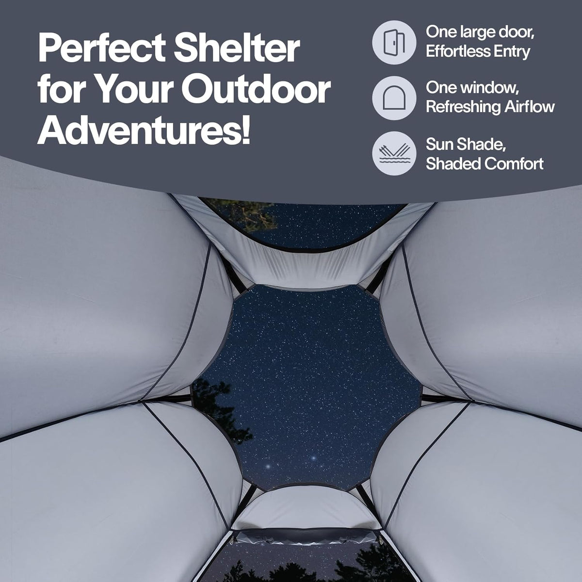 Alvantor® Pop Up Screen Tent House Room Instant Outdoor Camping Canopy Sun Shelter Gazebo for Patio, Backyard & Deck, Privacy Tent(2-10 People, 8'x8' 10'x10' 12'x12')