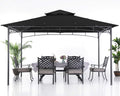 ABCCANOPY Gazebos for Patios - Outdoor Steel Frame Gazebo for Lawn Backyard Garden Deck 10x12 (Black)