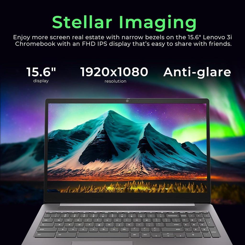 Lenovo Chromebook Flagship 15.6' FHD Laptop Computer for Business Student, Intel Celeron N4500, 4GB RAM, 320GB Storage (64GB eMMC+ 256GB Card), WiFi 6, Long Battery, Chrome OS +MarxsolAccessory