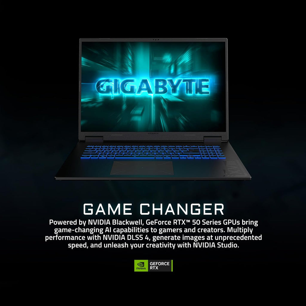 GIGABYTE Gaming A18 Gaming Laptop - 165Hz 2560x1600 WQXGA - NVIDIA GeForce RTX 5060 - AMD Ryzen 7 260-1TB SSD with 32GB DDR5 RAM - Windows 11 Home - Black Steel