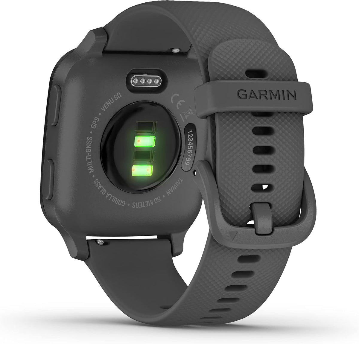 Garmin 010-02427-00 Venu Sq, GPS Smartwatch with Bright Touchscreen Display, Up to 6 Days of Battery Life, Slate Aluminum Bezel with Shadow Gray Case and Slate Silicone Band