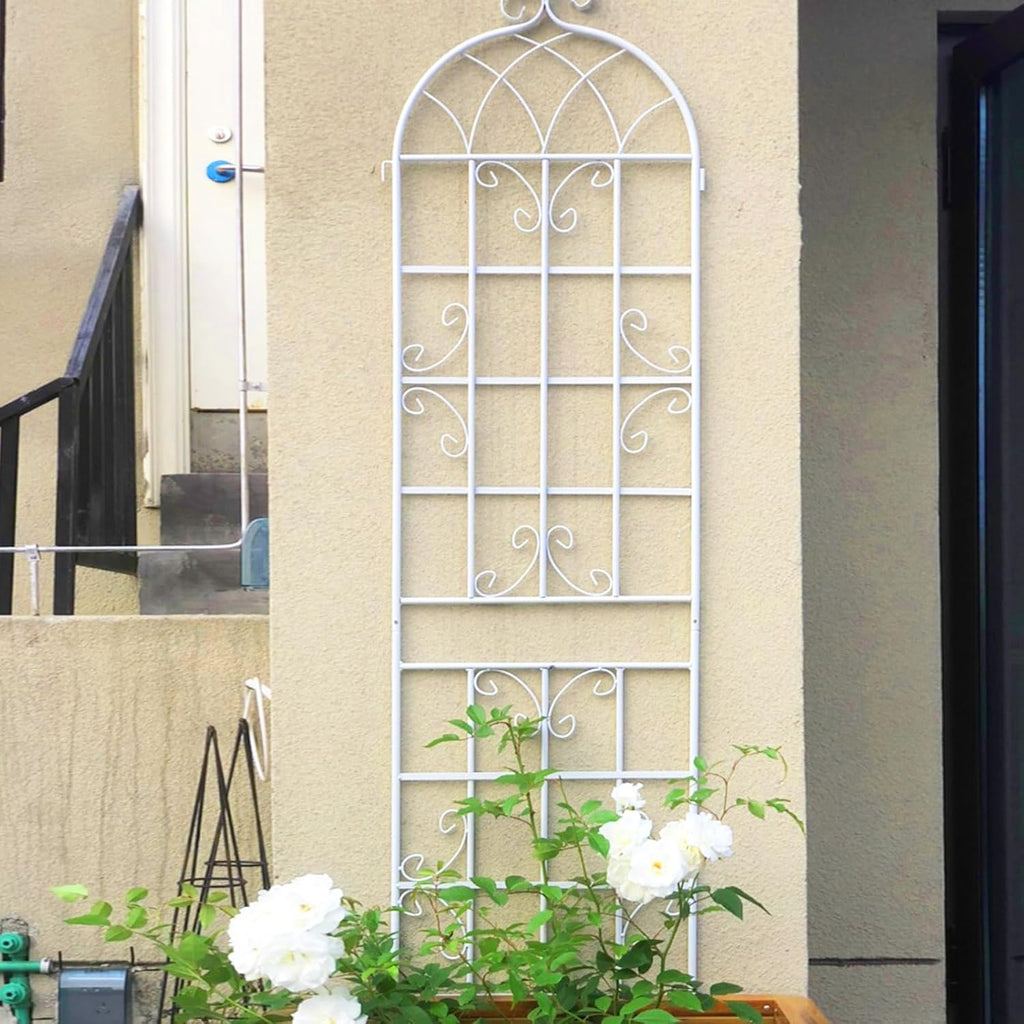 4-Piece Metal Garden Grille 86.7 'x 19.7' Rust Proof Grille (Total Length 182.68 inches) Metal Garden pergola Holiday Decoration Pavilion