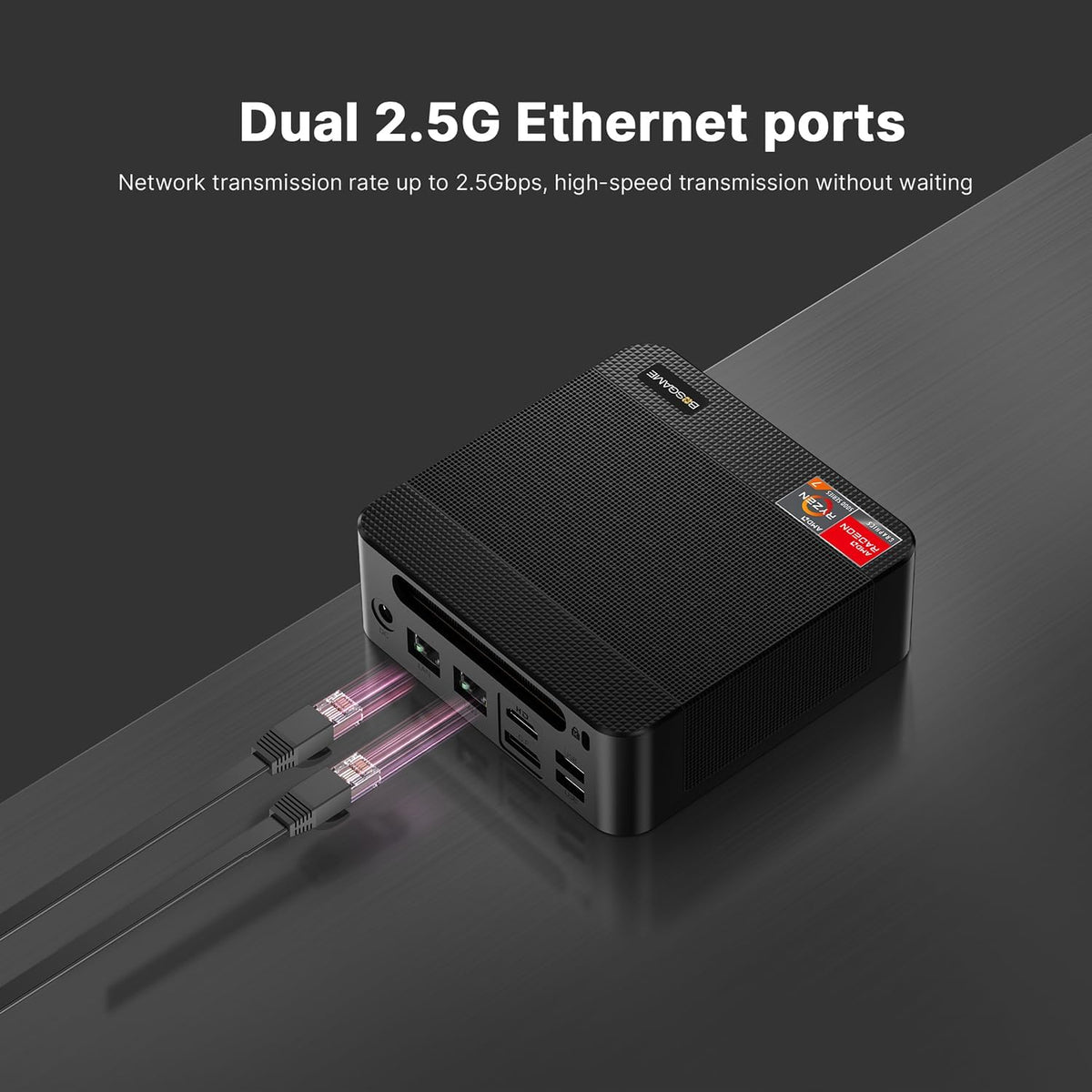 BOSGAME P4 Ultra Mini PC 11 Pro, Ryzen 7 7730U up to 4.5GHz, 16GB DDR4 1TB NVMe SSD Mini Computer, Dual 2.5G LAN Wi-Fi 6E BT5.2, 4K Triple Display(HDMI+DP+Type-C) for Home Office Business Light Gaming