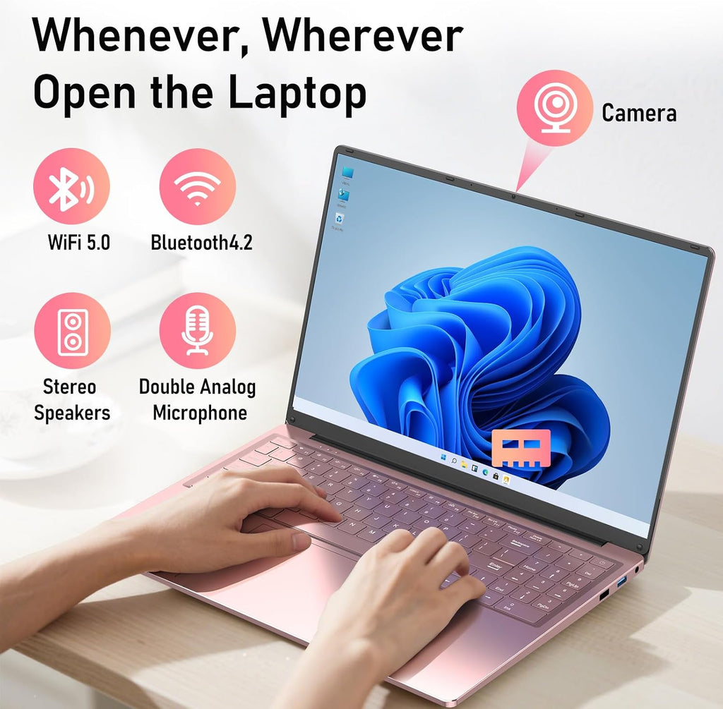 Gaming Laptop Computer, 16 Inch Lap Top 2026 Window 11 Pro 16GB RAM 1TB SSD, N150 (Up to 3.6GHz), Backlit Keyboard, FHD 1920 * 1200 Screen, Office 365, 6000mAh, WiFi 5 BT 4.2, UHD Graphics