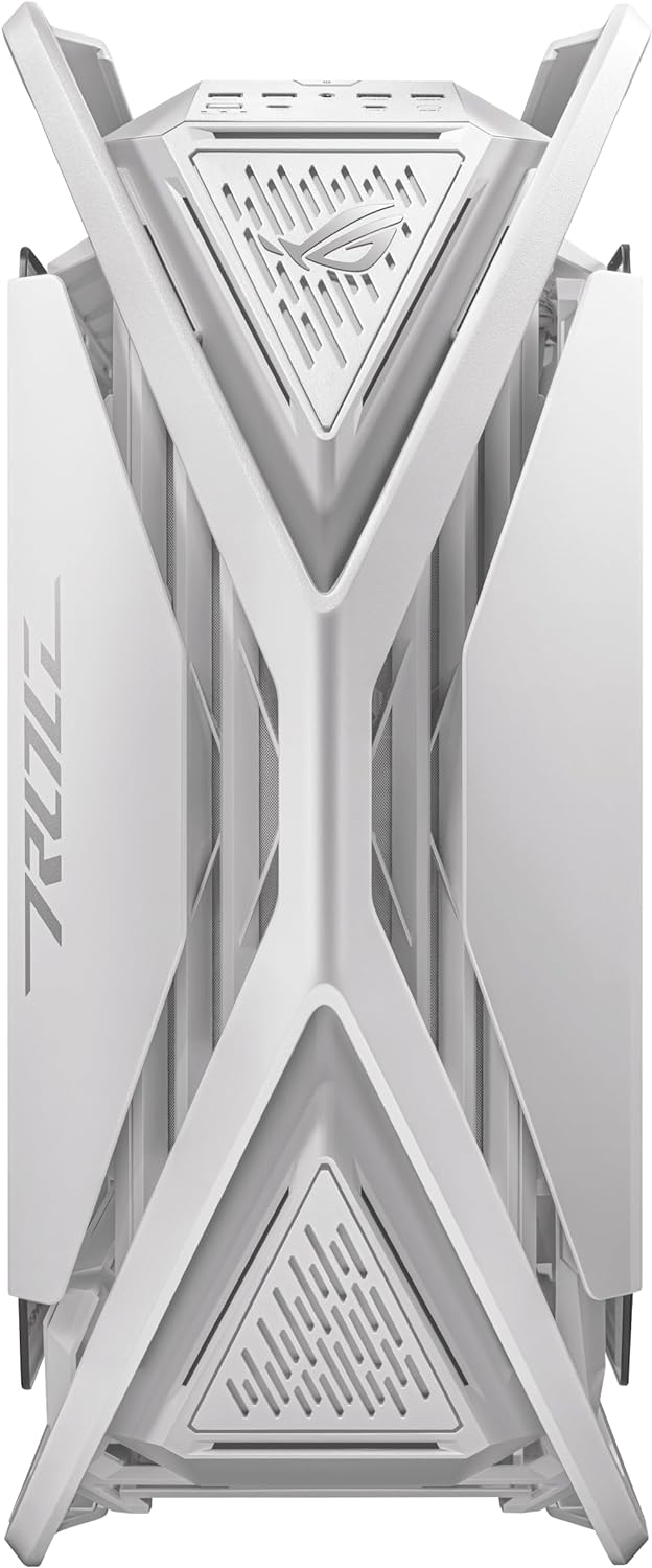 ASUS ROG Hyperion GR701 White EATX Full-Tower Gaming Case, High Airflow Design, Tool-Free Side Panels, Pre-Installed 4x140mm Fans, Supports 420mm Radiators, Built-in GPU Holder, Front USB-C