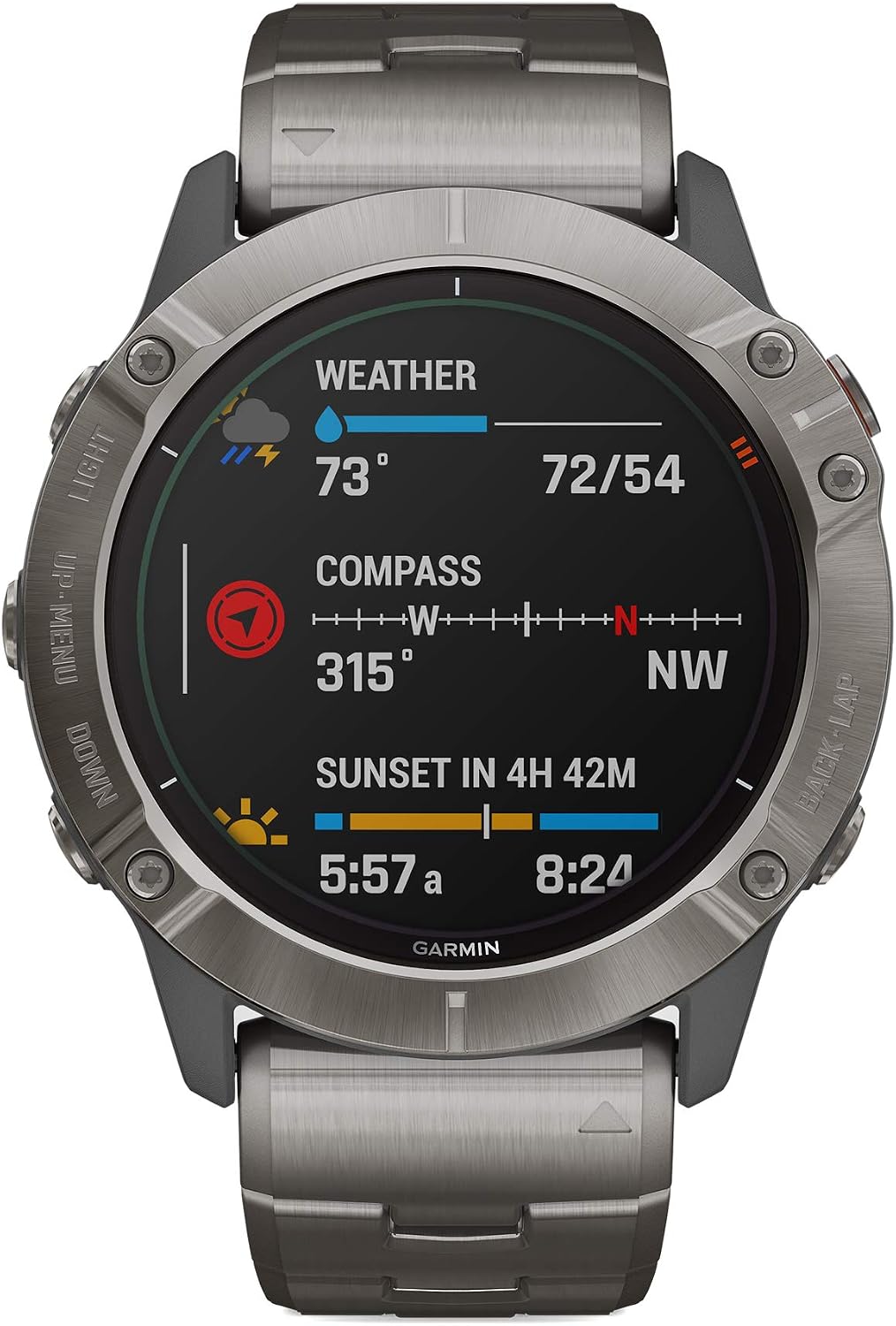 Garmin Fenix 6X Pro Solar, Premium Multisport GPS Watch with Solar Charging Capabilities, Features Mapping, Music, Grade-Adjusted Pace Guidance and Pulse Ox Sensors, Titanium