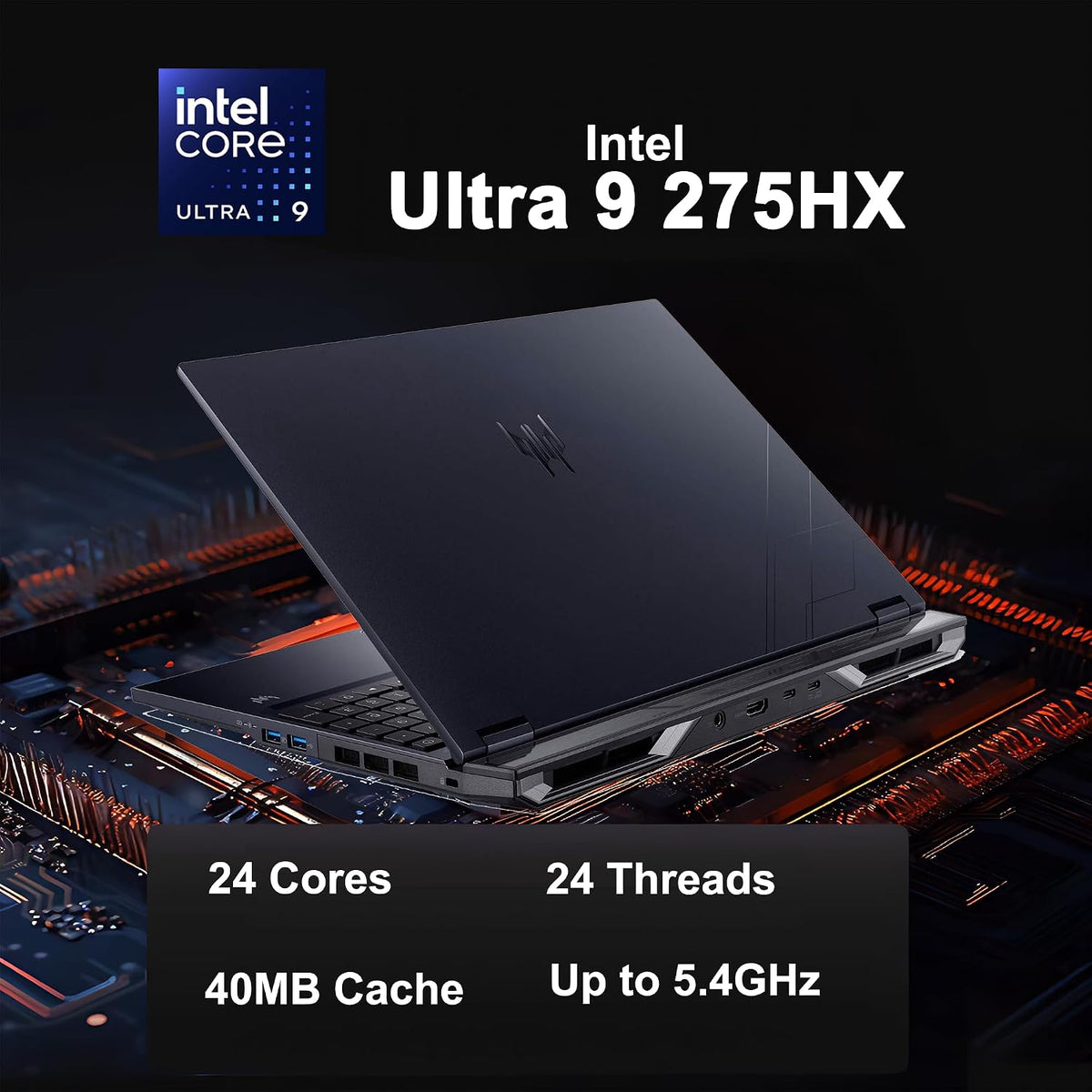 acer Predator Helios Neo 16S AI Gaming Laptop 16' 2560x1600 OLED 240Hz (100% DCI-P3) Intel 24-core Ultra 9 275HX 64GB RAM 1TB SSD GeForce RTX 5070 Ti DLSS4 (Up to 992 AI Tops) Win11 ICP Hub